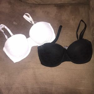 Two pink padded vs bras
